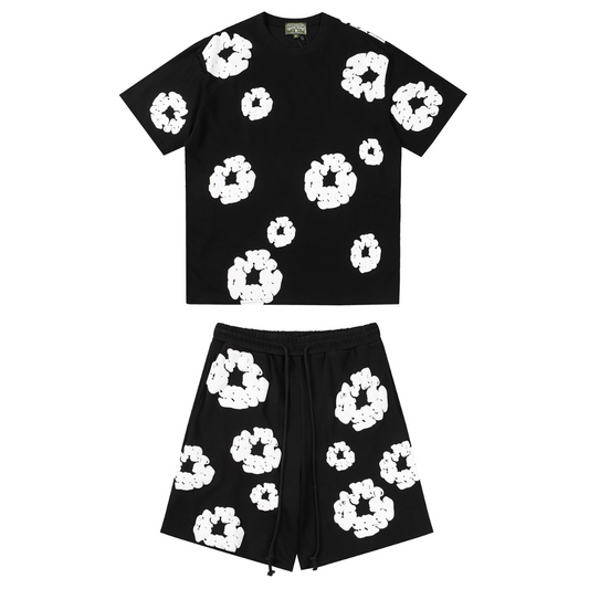 Denim Trs Black Short Set