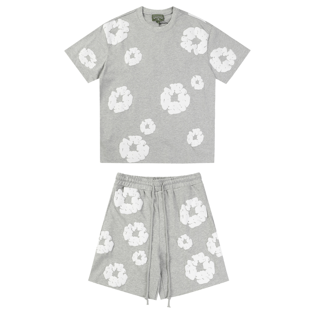Denim Trs Grey Short Set