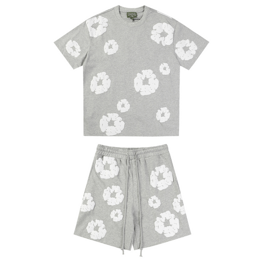 Denim Trs Grey Short Set