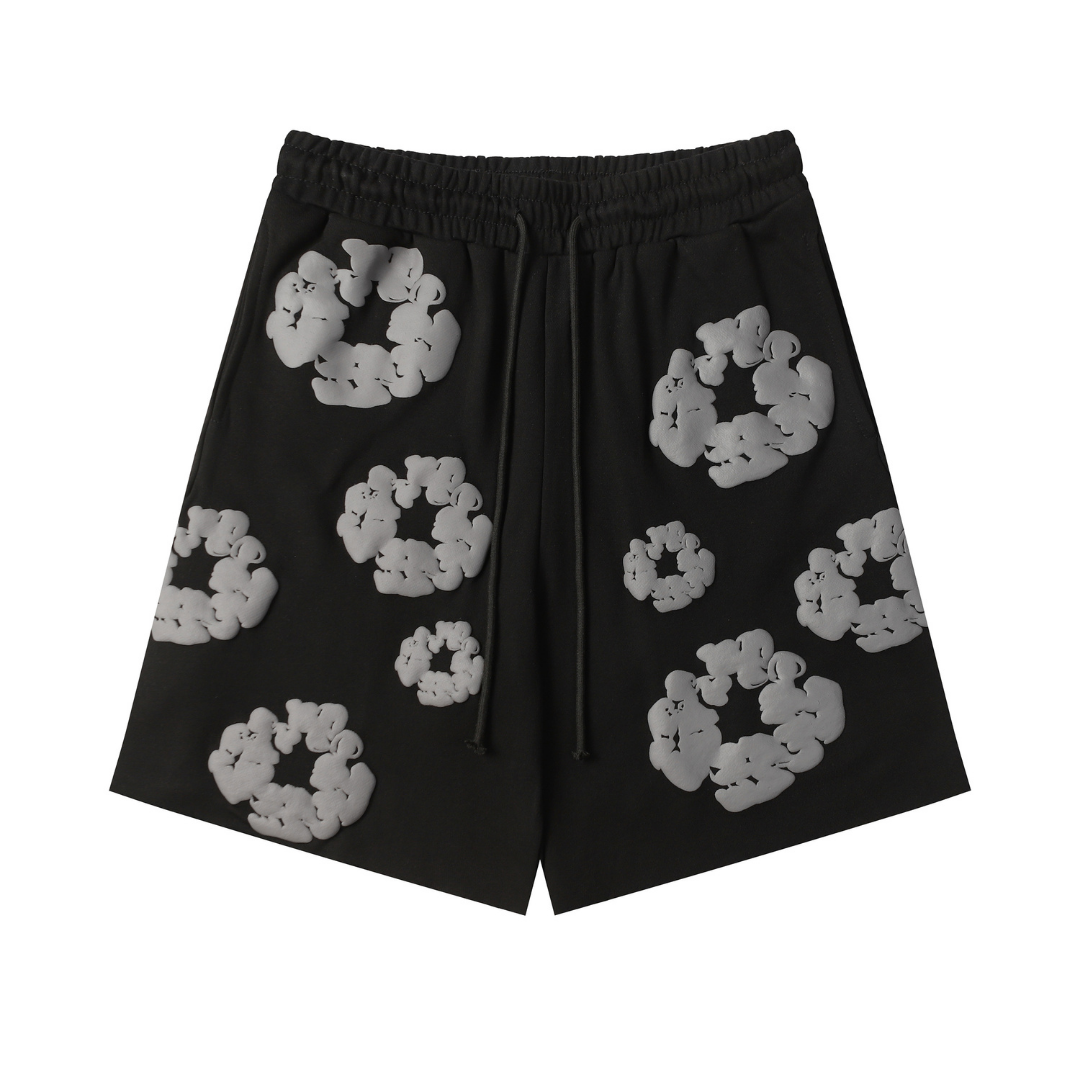 Denim Trs Black Grey Short Set