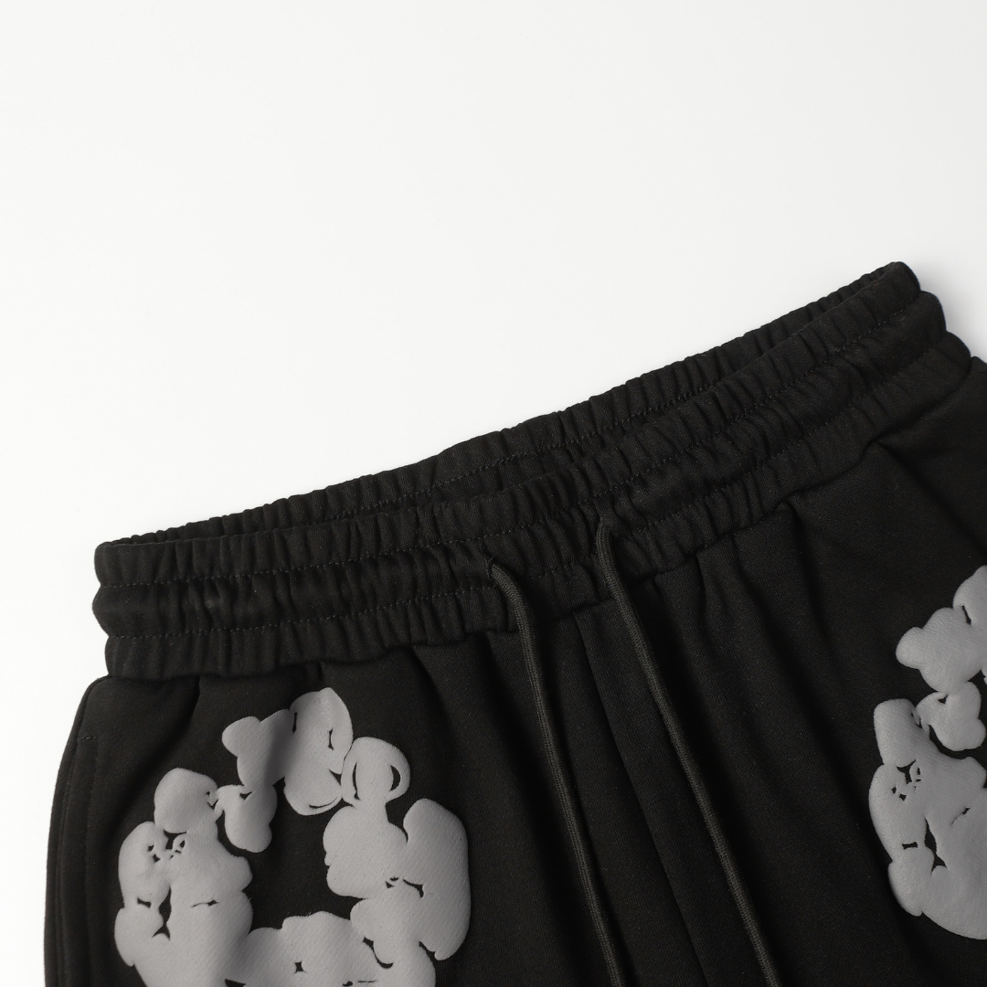 Denim Trs Black Grey Short Set