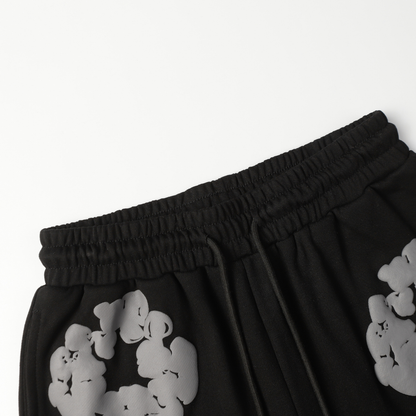 Denim Trs Black Grey Short Set