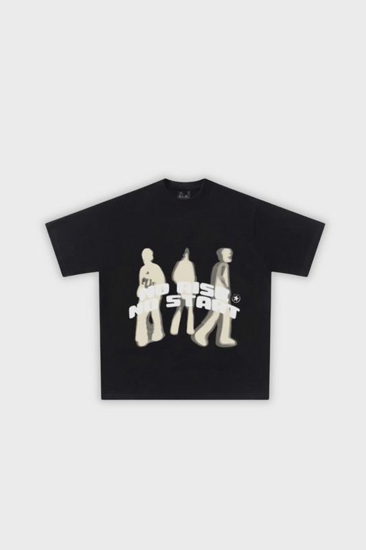 Black Graphic Tee Walking Start
