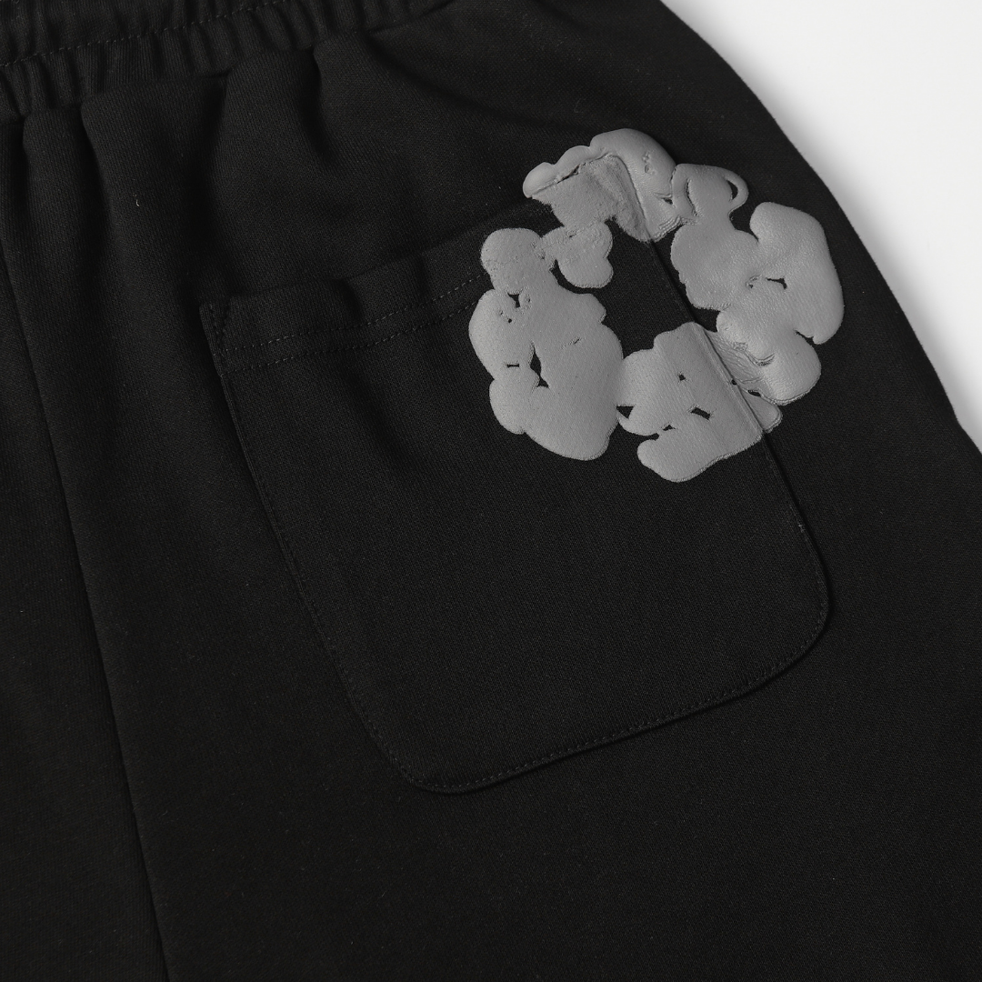 Denim Trs Black Grey Short Set