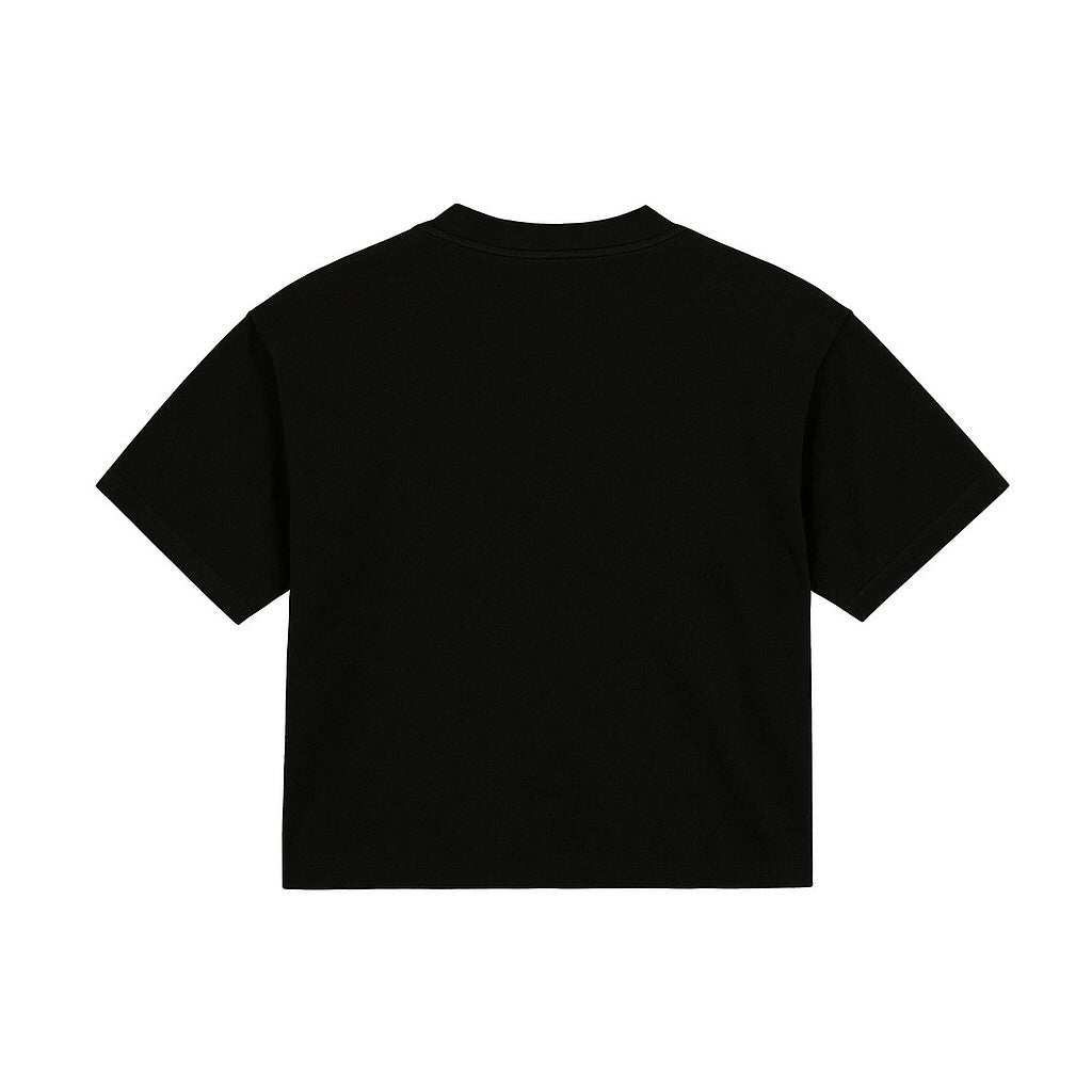 Black Cut Boxy Fit T-shirt