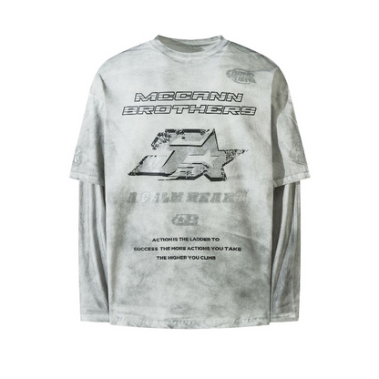 White Dirty Long Sleeve Tee