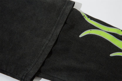 Green Flames Long Sleeve Tee