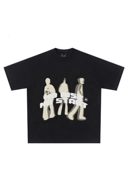 Black Graphic Tee Walking Start